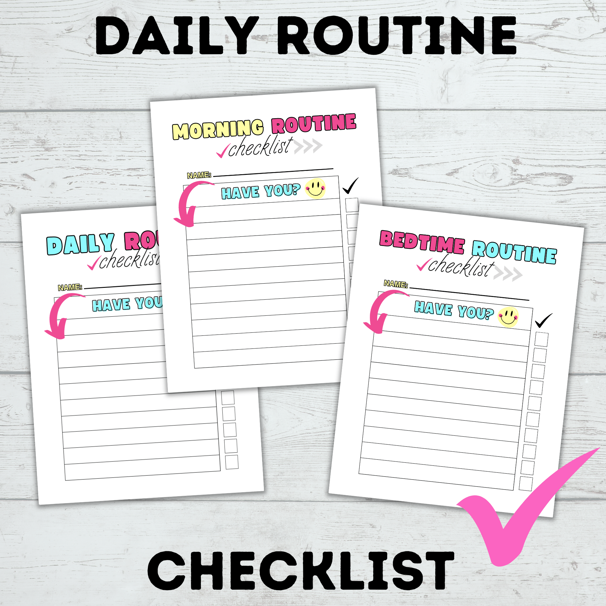 Daily Routine Checklist for Kids | Morning Routine Checklist | Bedtime ...