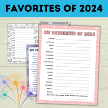 Load image into Gallery viewer, My Favorites 2024 for Kids | Kids NYE Games | New Year&#39;s Eve Activity
