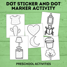 Load image into Gallery viewer, Dot Stickers Activity Sheets | Dot Markers Activity Sheets for Toddlers | Toddler Activities | Toddler Printables | Preschool Activity
