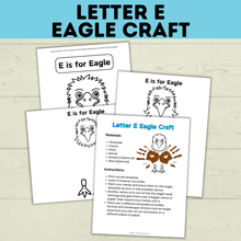 Load image into Gallery viewer, Letter E Eagle Craft for Kids | Toddler Crafts | Preschool Crafts | Letter e crafts | Letter Crafts | Alphabet Crafts | Letter Activities
