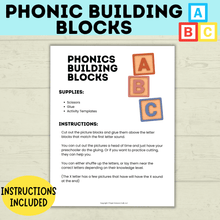 Load image into Gallery viewer, Phonic Letter Building Blocks | Phonics Activities | Alphabet Matching | Letter Sound Games | Phonic Puzzles | Preschool Crafts | Toddler
