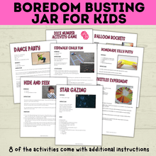 Load image into Gallery viewer, Kids Boredom-Busting Jar | Kids Activities | Kids Printable | Summer Activities | Simple Kids Activities | Toddler Activities | PDF download
