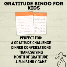 Load image into Gallery viewer, Gratitude Bingo for Kids | Bingo for Kids | Gratitude Game | Thanksgiving Game | Grateful Game | Thankful Game| PDF digital download
