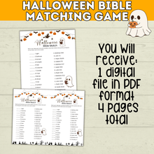 Load image into Gallery viewer, Halloween Bible Matching Game for Kids and Teens | PDF digital download printable | Halloween Games for Kids | Halloween Printables
