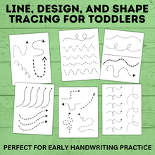Load image into Gallery viewer, Line Tracing for Kids and Toddlers | Design Tracing | Shape Tracing | Learning Shapes | Toddler Activity | Toddler Printable | Preschool
