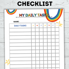 Load image into Gallery viewer, My Daily Task Sheets | Kids Checklist | Daily Routine Checklist | Bedtime Routine | Daily Chore Checklist | Weekly Checklist |

