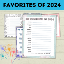 Load image into Gallery viewer, My Favorites 2024 for Kids | Kids NYE Games | New Year&#39;s Eve Activity
