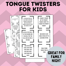 Load image into Gallery viewer, Kid&#39;s Tongue Twisters | Easy Kid&#39;s Activities | Kid&#39;s Card Games
