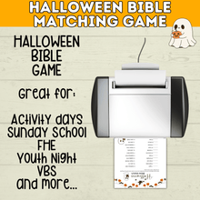 Load image into Gallery viewer, Halloween Bible Matching Game for Kids and Teens | PDF digital download printable | Halloween Games for Kids | Halloween Printables
