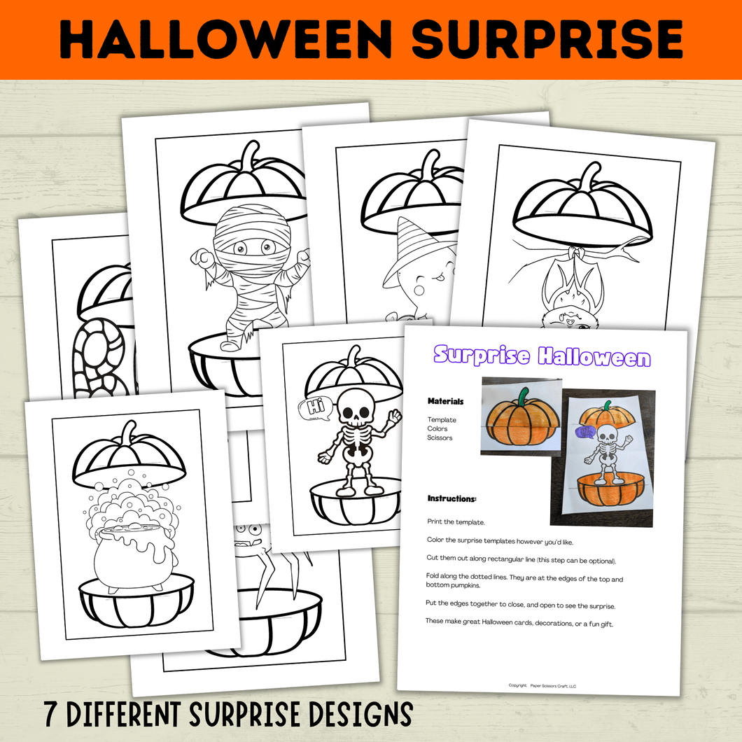 Surprise Craft | Halloween Craft | Halloween Surprise Craft | Kids Craft | Party Craft | Coloring Pages | Halloween Printables | Toddler