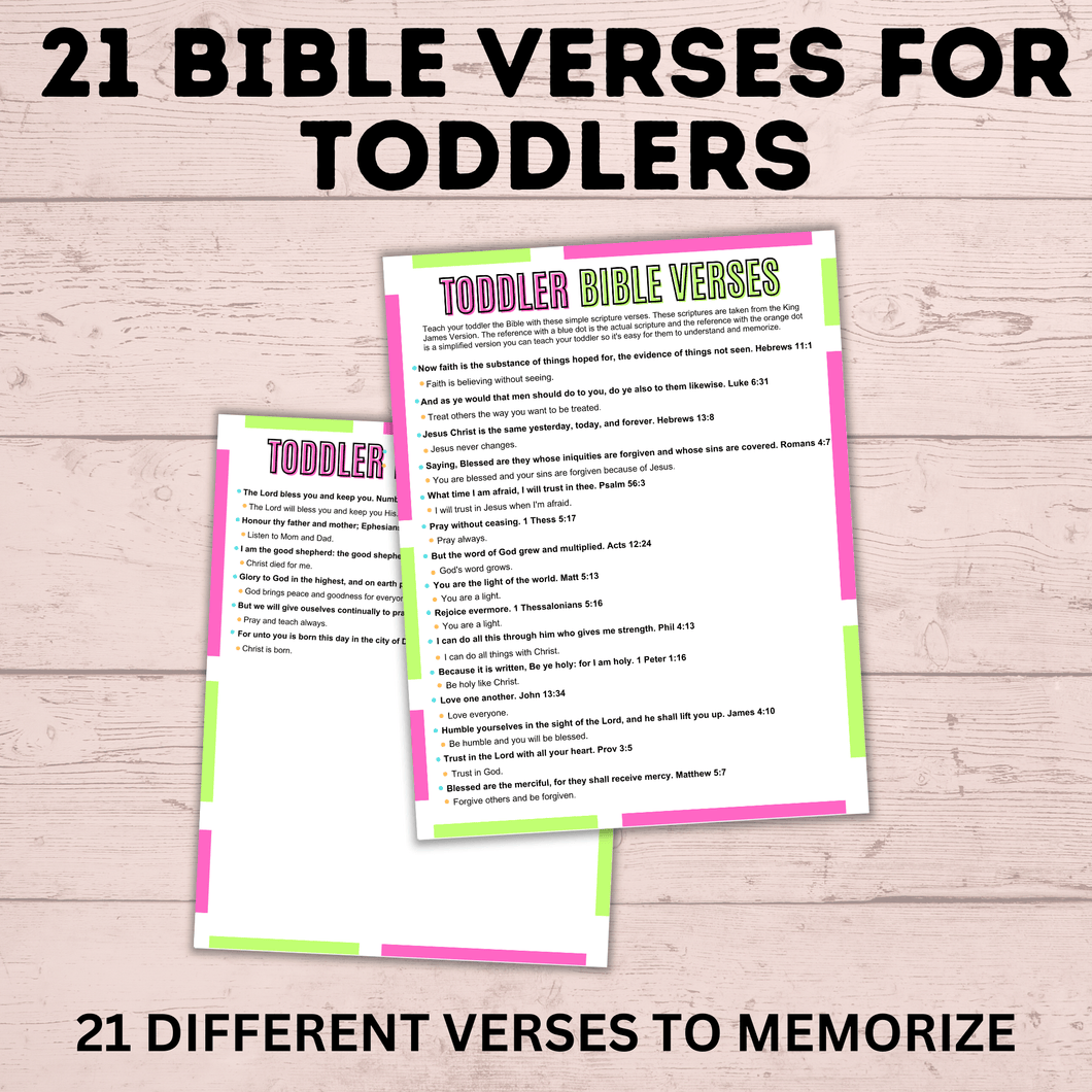 Bible Verses for Toddlers | Scriptures for Toddlers | Easy Bible Verses to Memorize | Bible Verses for Kids | Scriptures for Kids | Bible