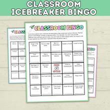 Load image into Gallery viewer, Classroom Bingo | Back to School Bingo | Getting to Know You Bingo | Human Bingo | Ice Breaker Games for Kids | Back to School Games
