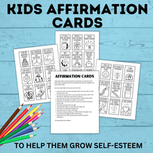 Load image into Gallery viewer, Affirmation Cards for Kids | Coloring Affirmation Cards | Kids Cards | Kids Confidence
