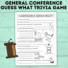 Load image into Gallery viewer, General Conference Guessing Game for Kids | General Conference Trivia for Kids | General Conference Activities | Kids Printables
