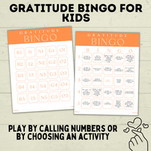 Load image into Gallery viewer, Gratitude Bingo for Kids | Bingo for Kids | Gratitude Game | Thanksgiving Game | Grateful Game | Thankful Game| PDF digital download
