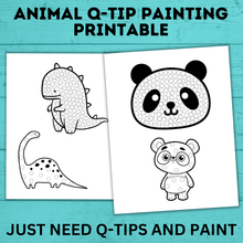 Load image into Gallery viewer, Animal Q-Tip Painting Template | Animal Painting Sheets | Animal Craft | Preschool Craft
