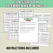 Load image into Gallery viewer, Classroom Bingo | Back to School Bingo | Getting to Know You Bingo | Human Bingo | Ice Breaker Games for Kids | Back to School Games
