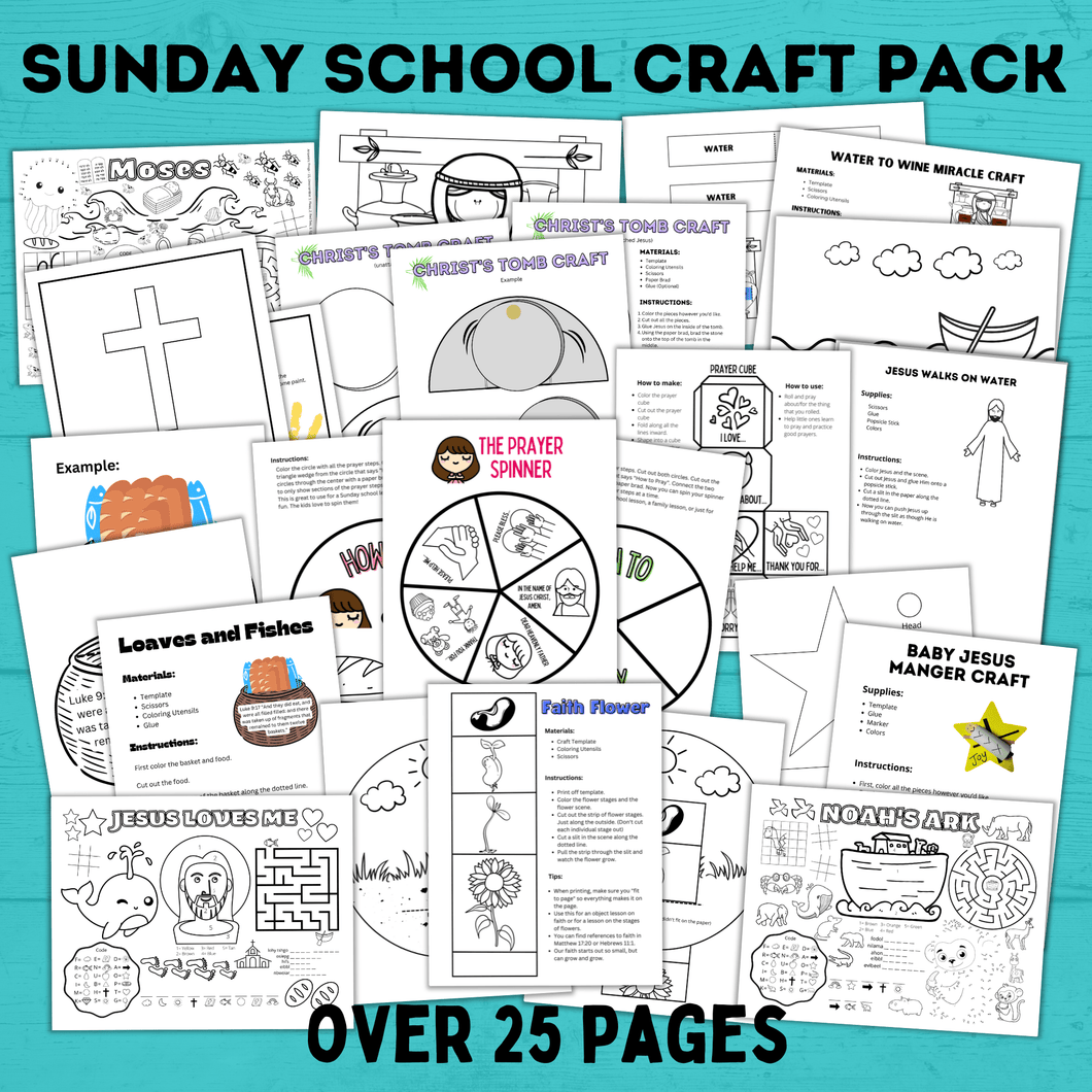 Sunday School Activities | Sunday School Crafts Bundle | Sunday School Lesson | Sunday School Printable | Bible Activities for Kids | VBS |