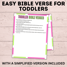 Load image into Gallery viewer, Bible Verses for Toddlers | Scriptures for Toddlers | Easy Bible Verses to Memorize | Bible Verses for Kids | Scriptures for Kids | Bible
