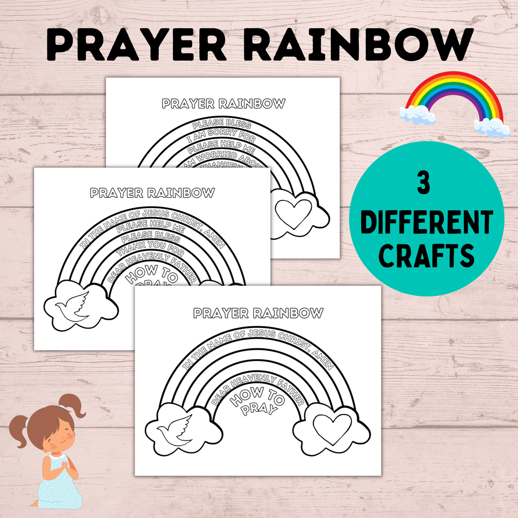 Prayer Rainbow | Prayer Craft | Prayer Activity | Prayer worksheets | Kids prayer activities | Teach Kids to Pray | Sunday School Activity