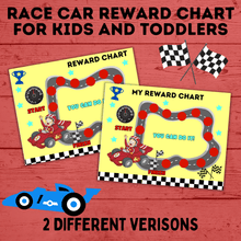 Load image into Gallery viewer, Race car reward chart for kids and toddlers | Chore Chart for kids | Printable race car reward chart | Instant download | Cars reward chart
