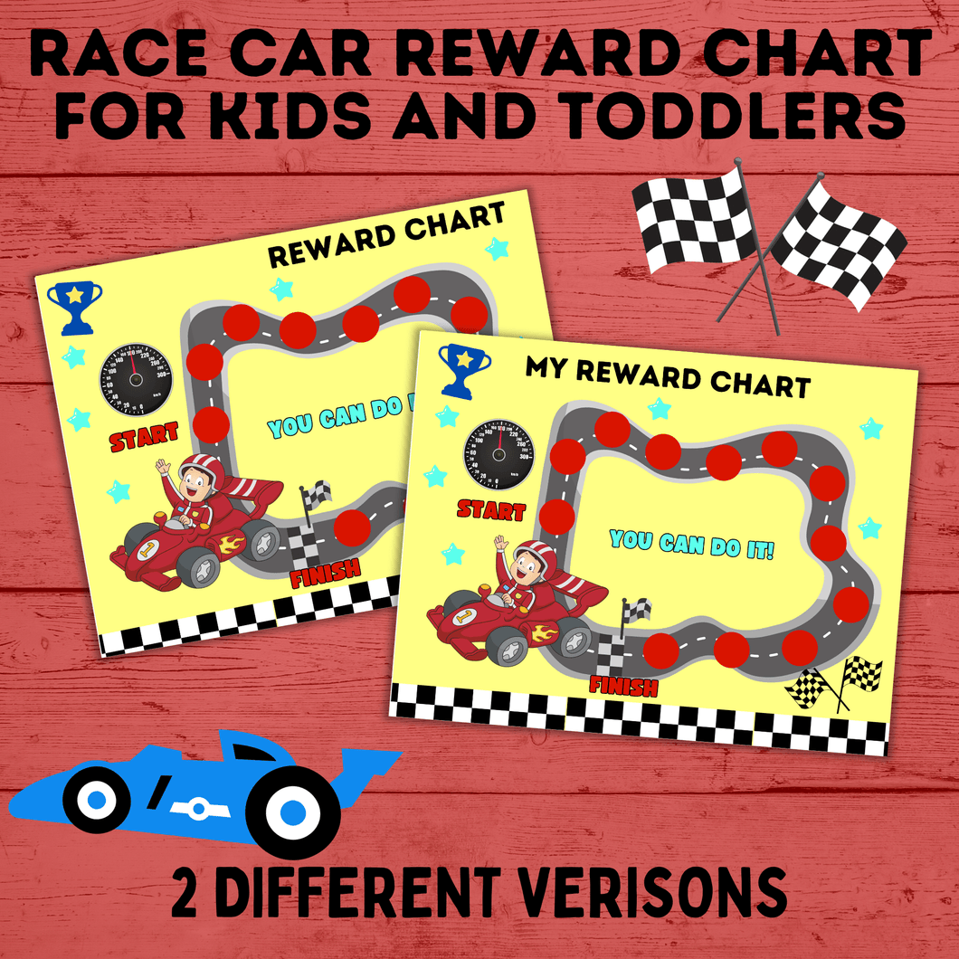 Race car reward chart for kids and toddlers | Chore Chart for kids | Printable race car reward chart | Instant download | Cars reward chart