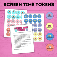 Load image into Gallery viewer, Screen Time Reward Chart Bundle | Kids Chore Chart | Kids Checklist | Chart for Kids | Technology Chart | Screen Time Bucks | Earn Screen
