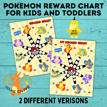 Load image into Gallery viewer, Pokemon Reward Chart for Kids and Toddlers | Reward Chart | Chore Chart | Kids Chart | Potty Training Chart | Instant Download | PDF
