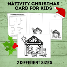 Load image into Gallery viewer, Printable Christmas Card | Digital Christmas Card | Nativity Christmas Card | Color Christmas Card | PDF Christmas Card | Instant Download
