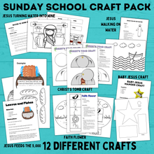 Load image into Gallery viewer, Sunday School Activities | Sunday School Crafts Bundle | Sunday School Lesson | Sunday School Printable | Bible Activities for Kids | VBS |
