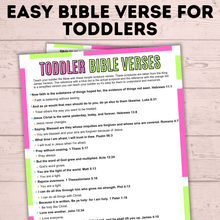 Load image into Gallery viewer, Bible Verses for Toddlers | Scriptures for Toddlers | Easy Bible Verses to Memorize | Bible Verses for Kids | Scriptures for Kids | Bible
