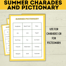 Load image into Gallery viewer, Summer Pictionary for Kids and Family | Summer Charades | Summer Activities | Party Activities | Party Games | Kids Games | Summer Games
