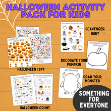 Load image into Gallery viewer, Halloween Activity Pack for Kids | Halloween Games | Halloween Activities | Kids Games | Party Games | Halloween Party | Printable Pack
