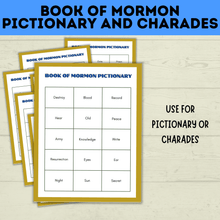 Load image into Gallery viewer, Book of Mormon Pictionary and Charades | Book of Mormon Games | Youth Games | LDS games | Seminary Games | Book of Mormon Lessons | Kids
