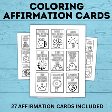 Load image into Gallery viewer, Affirmation Cards for Kids | Coloring Affirmation Cards | Kids Cards | Kids Confidence
