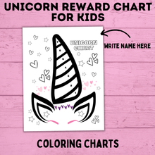 Load image into Gallery viewer, Unicorn Reward Chart for Kids | Sticker Chart for Kids | Toddler Chore Chart
