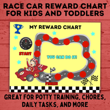 Load image into Gallery viewer, Race car reward chart for kids and toddlers | Chore Chart for kids | Printable race car reward chart | Instant download | Cars reward chart
