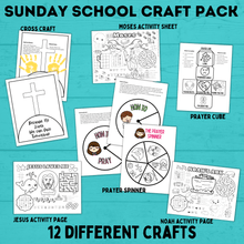 Load image into Gallery viewer, Sunday School Activities | Sunday School Crafts Bundle | Sunday School Lesson | Sunday School Printable | Bible Activities for Kids | VBS |
