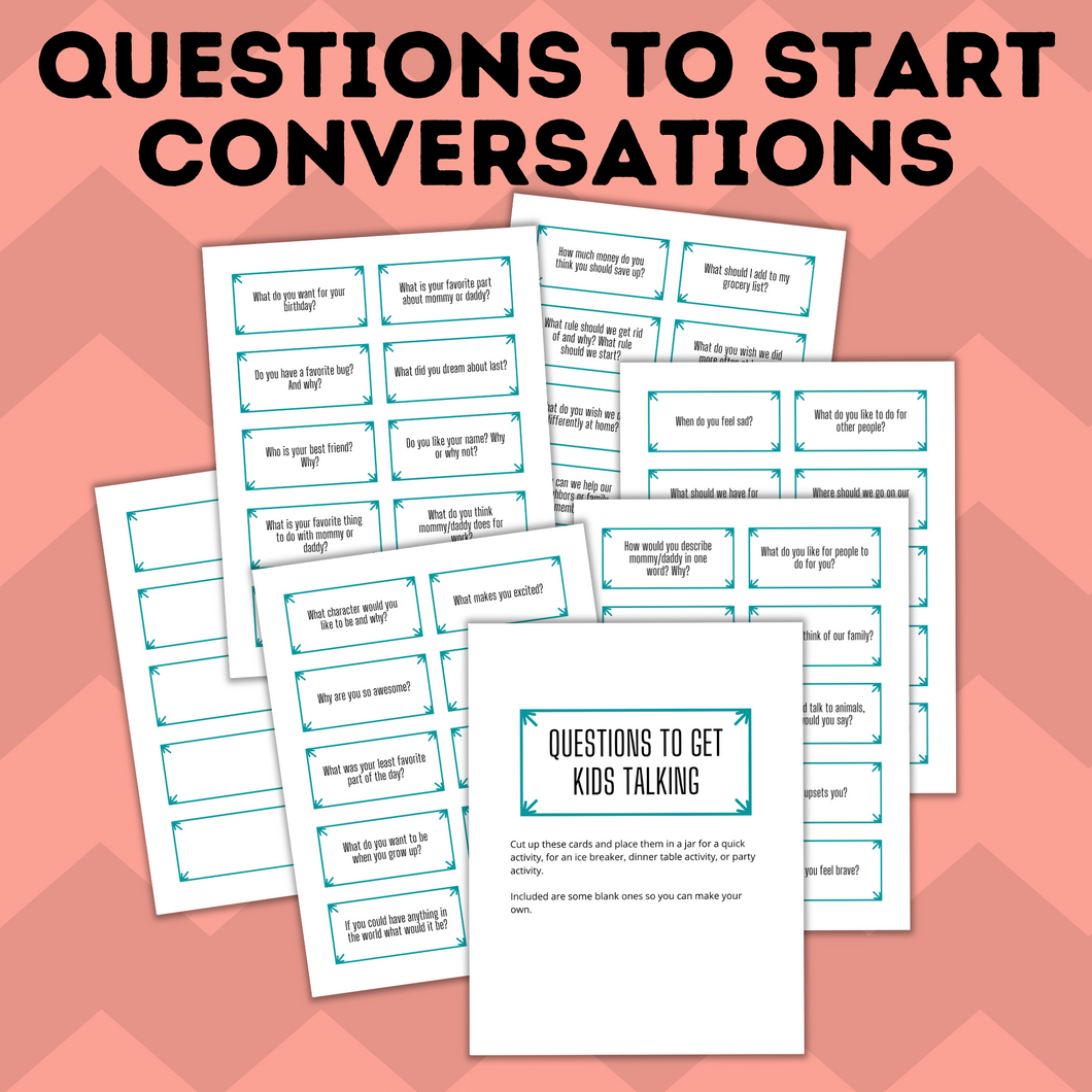 Questions for Kids to Get Them Talking | Kid's Question Cards | Bonding Questions for Kids
