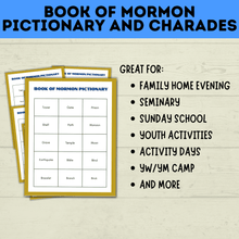 Load image into Gallery viewer, Book of Mormon Pictionary and Charades | Book of Mormon Games | Youth Games | LDS games | Seminary Games | Book of Mormon Lessons | Kids
