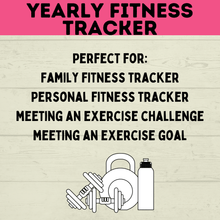 Load image into Gallery viewer, Kid&#39;s Fitness Tracker | Kid&#39;s Exercise Log | Exercise Chart for Kids | Family Exercise Tracker | Exercise Minutes | PE Tracker | Yearly
