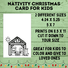 Load image into Gallery viewer, Printable Christmas Card | Digital Christmas Card | Nativity Christmas Card | Color Christmas Card | PDF Christmas Card | Instant Download
