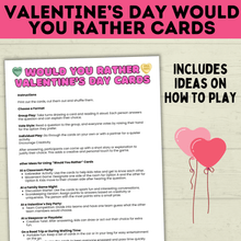 Load image into Gallery viewer, Would you rather for kids | Kids games | Valentine&#39;s day Games | Party Games | Classroom Games | Kids Activities | Kids Cards | PDF
