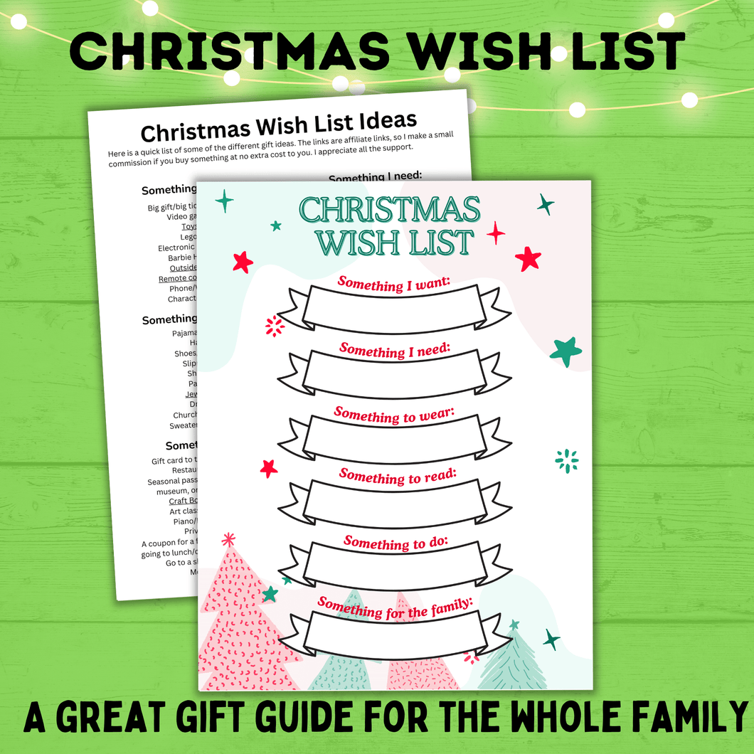 Christmas Wish List for Kids | Christmas Gift Rules | Christmas List | Christmas List Printable for Kids | Christmas Gift List | Christmas