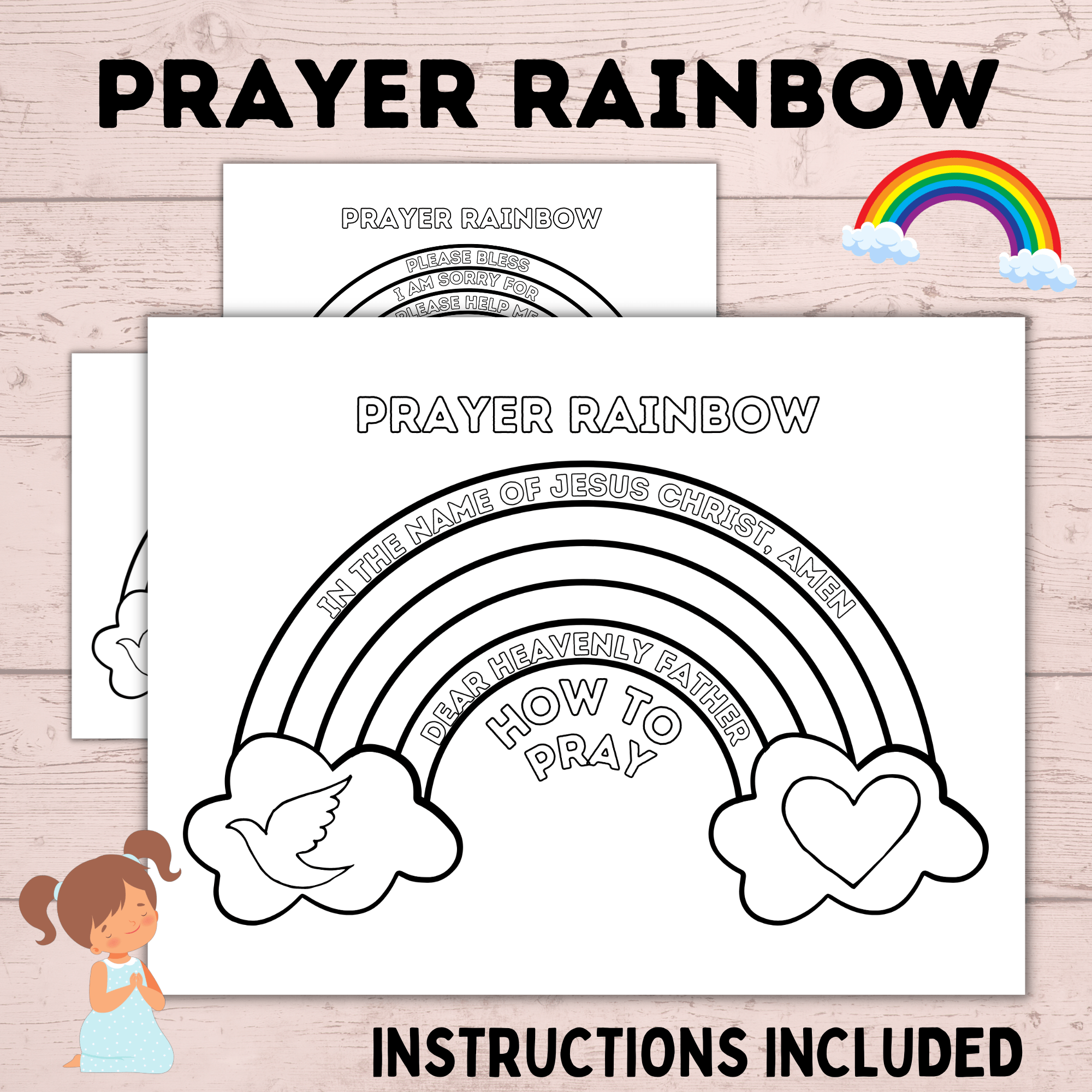Prayer Rainbow Prayer Craft Prayer Activity Prayer worksheets
