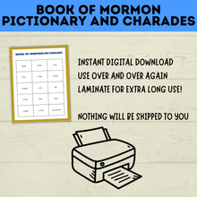 Load image into Gallery viewer, Book of Mormon Pictionary and Charades | Book of Mormon Games | Youth Games | LDS games | Seminary Games | Book of Mormon Lessons | Kids
