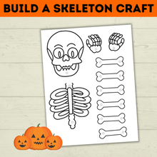 Load image into Gallery viewer, Skeleton Craft | Build a Skeleton | Halloween Craft | Kids Craft Template | Classroom Craft | Party Craft | Halloween Printables for Kids
