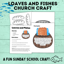 Load image into Gallery viewer, Loaves and Fishes Craft for Sunday School | Jesus Craft | Primary Craft | Sunday School Craft
