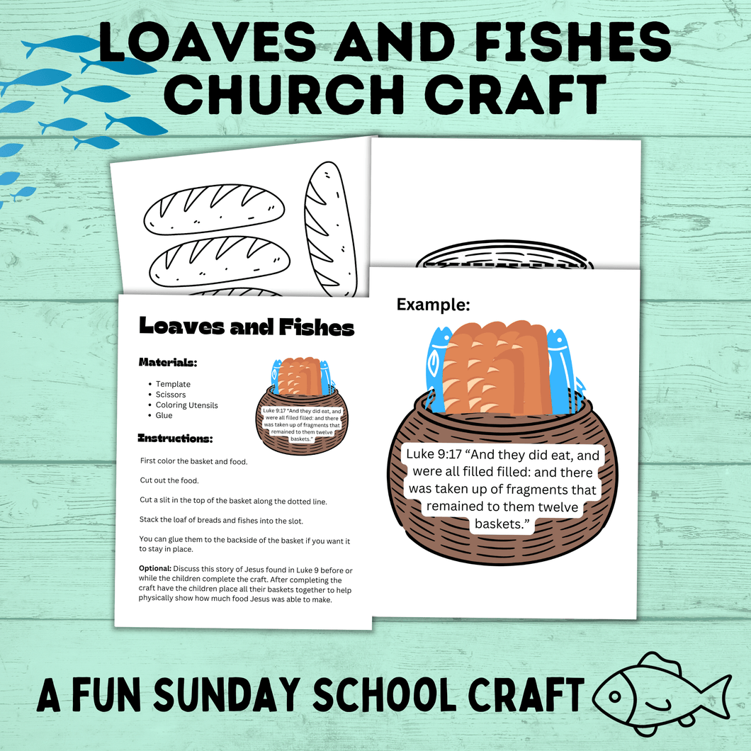 Loaves and Fishes Craft for Sunday School | Jesus Craft | Primary Craft | Sunday School Craft