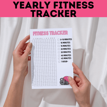 Load image into Gallery viewer, Kid&#39;s Fitness Tracker | Kid&#39;s Exercise Log | Exercise Chart for Kids | Family Exercise Tracker | Exercise Minutes | PE Tracker | Yearly
